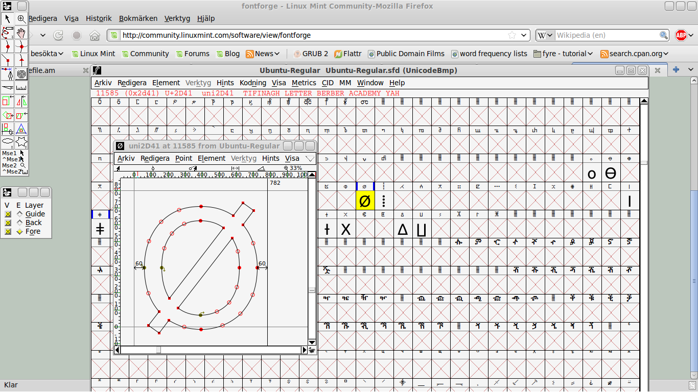 fontforge change space size