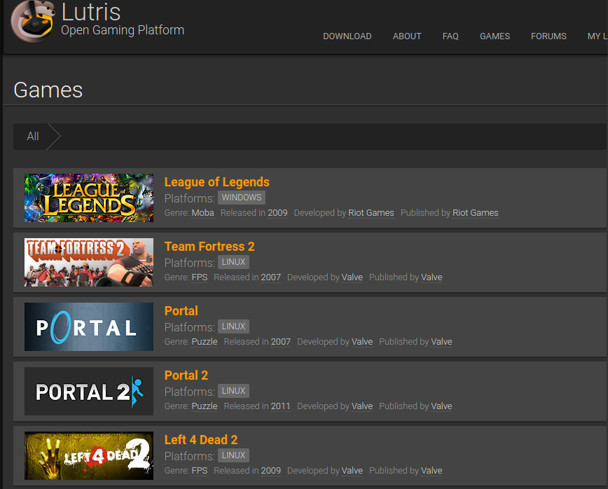 Games App - Lutris