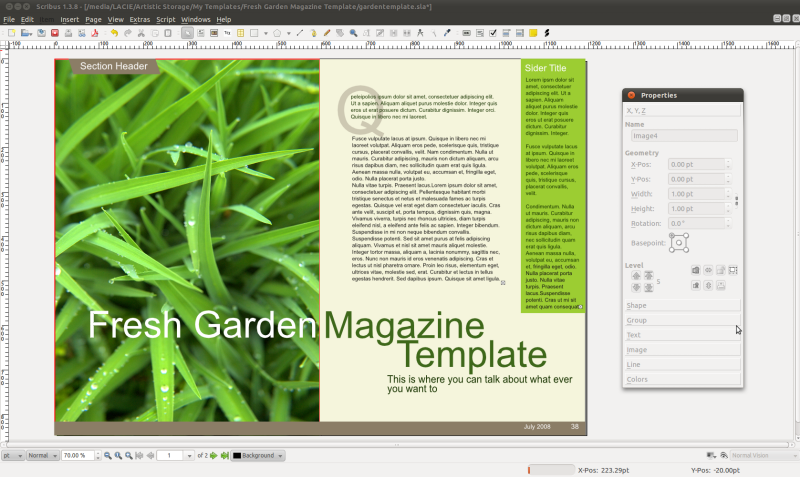 scribus magazine template